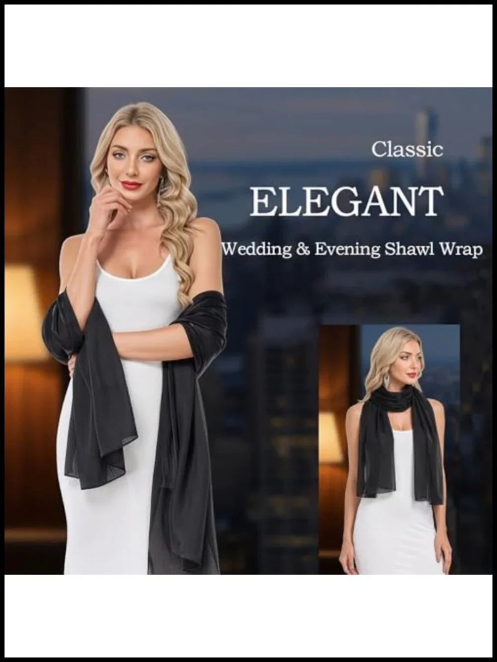 Evening Shawl Wrap Scarf Wedding Party Formal Cover Up Bridesmaid Gift Polyester